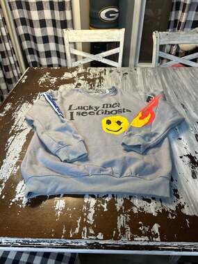 Lucky Me! I See Ghosts Hbat Crewneck Sweatshirt Grey